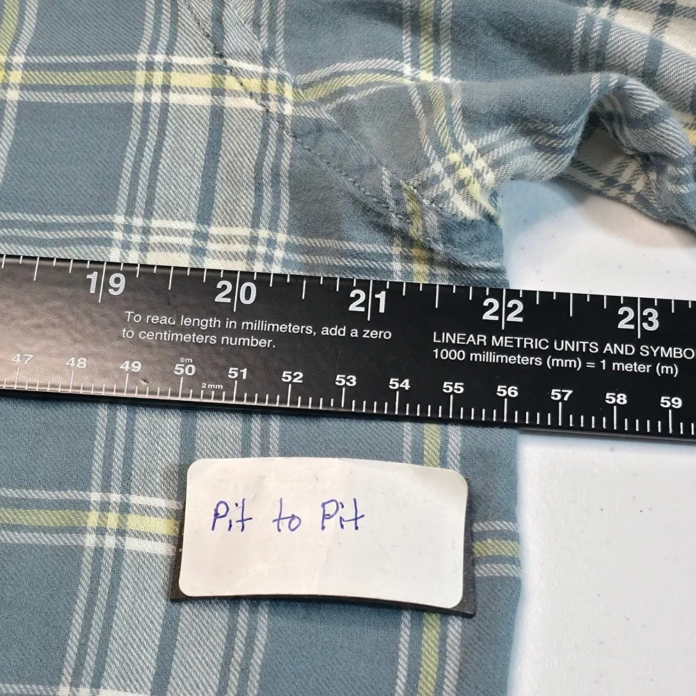 The North Face Plaid Short Sleeve Button Down Men's‎ Shirt Large Blue White